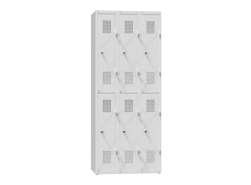 Kovová šatní skříň 6-box na soklu